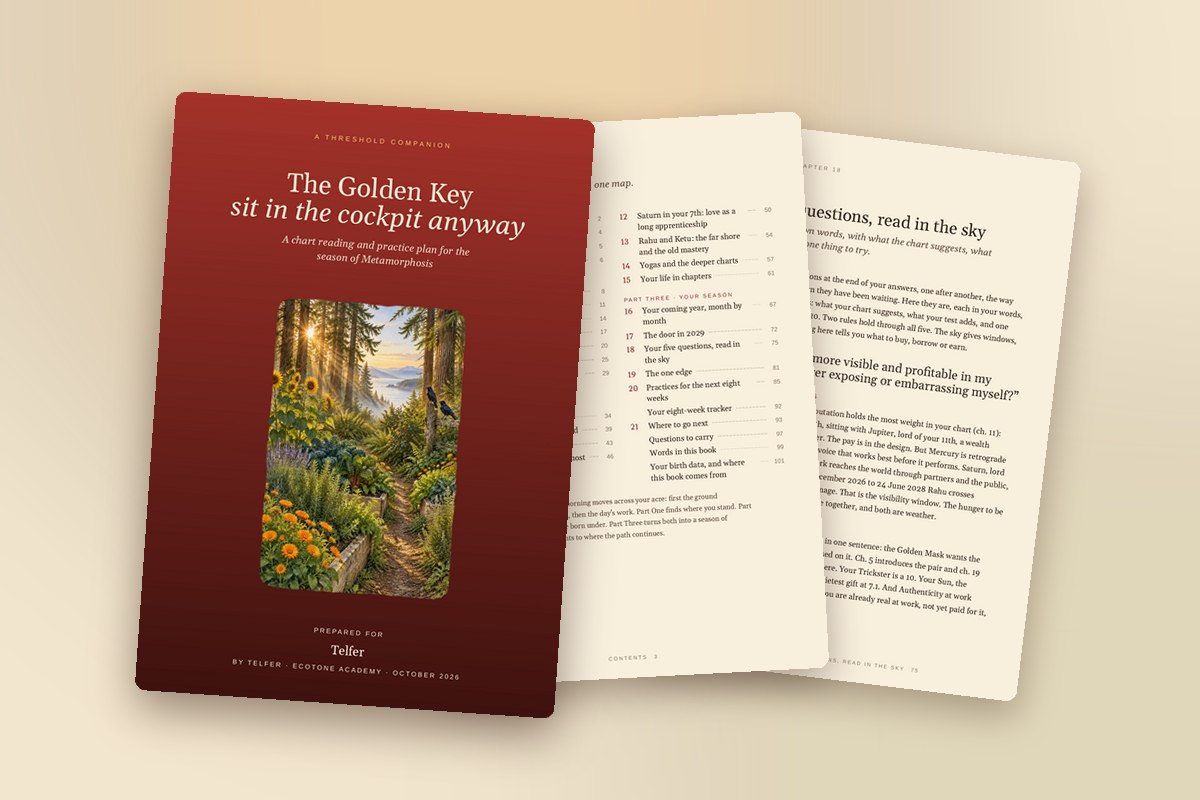 The cover, contents and a chapter of a Threshold book called The Golden Key